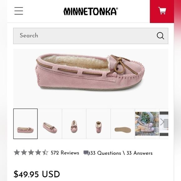 Minnetonka Rose Pink Suede Faux Fur Slipper - Picture 9 of 9